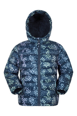 Seasons Fur-Lined Kids Padded Jacket - Dark Blue