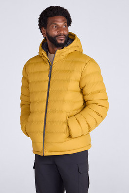 Seasons Mens Fur Lined Insulated Jacket - Mustard