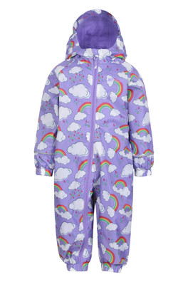 Spright Fleece Lined Printed Junior Waterproof Rain Suit - Lilac