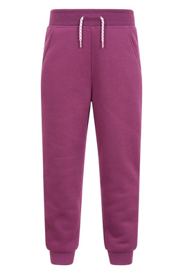 Alpine Kids Fur Lined Joggers - Berry