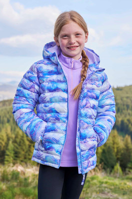 Seasons Kids Printed Padded Jacket - Pale Blue