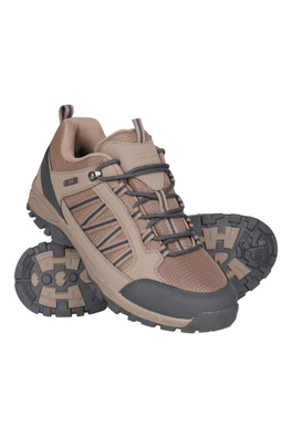 Path Mens Waterproof Outdoor Walking Shoes - Dark Beige