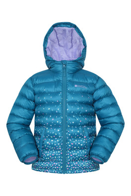 Seasons Kids Printed Padded Jacket - Teal