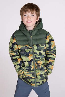 Seasons Kids Printed Padded Jacket - Dark Khaki