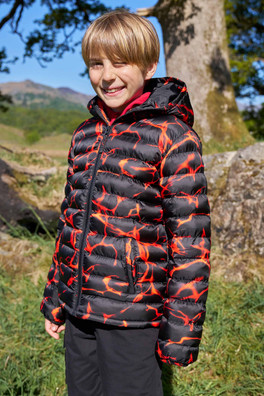 Seasons Kids Printed Padded Jacket - Rust