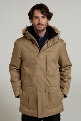 Gorge Mens Waterproof Long Jacket - Stone