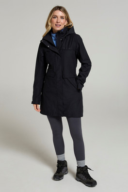 Cloudburst Textured Womens Waterproof Jacket - Black