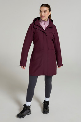 Cloudburst Textured Womens Waterproof Jacket - Burgundy