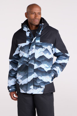 Shadow II Mens Printed Ski Jacket - Light Grey