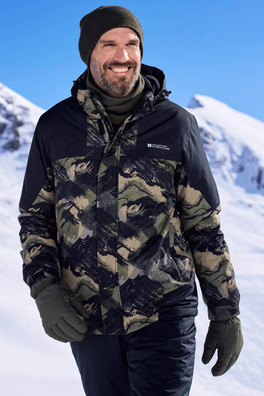 Shadow II Mens Printed Ski Jacket - Dark Green