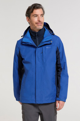 Thunderstorm Mens 3 in 1 Waterproof Jacket - Cobalt
