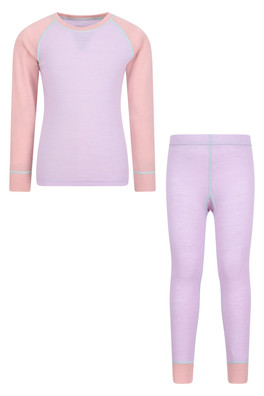 Kids Merino II Base Layer Set - Lilac