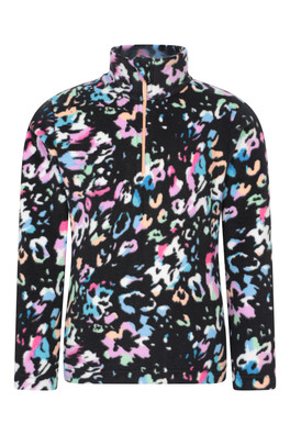 Endeavour Kids Printed Half-Zip Fleece - Black