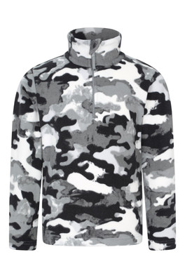 Pursuit Printed Kids Half-Zip Fleece - Black