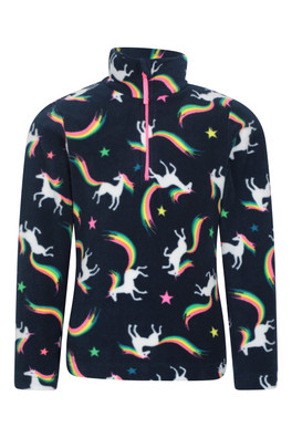 Endeavour Kids Printed Half-Zip Fleece - Blue