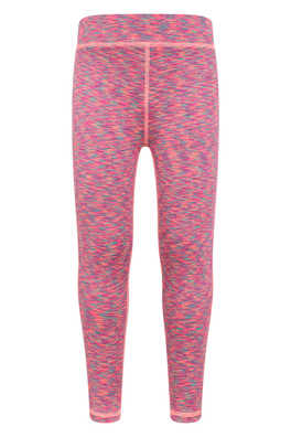 Kayleigh II Space Dye Kids Leggings - Bright Orange