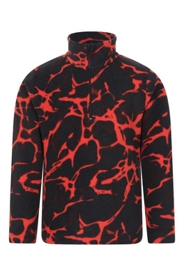 Pursuit Printed Kids Half-Zip Fleece - Burgundy