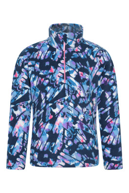 Endeavour Kids Printed Half-Zip Fleece - Pale Blue