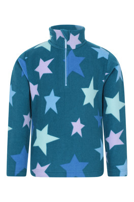 Endeavour Kids Printed Half-Zip Fleece - Turquoise