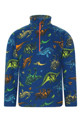 Pursuit Printed Kids Half-Zip Fleece - Burnt Orange