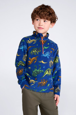 Pursuit Printed Kids Half-Zip Fleece - Burnt Orange
