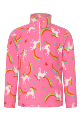 Endeavour Kids Printed Half-Zip Fleece - Berry