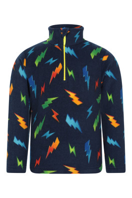 Pursuit Printed Kids Half-Zip Fleece - Bright Yellow