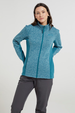Idris Womens Panelled Fleece Jacket - Dark Teal