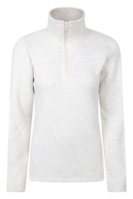 Idris Womens Half-Zip Fleece - Beige