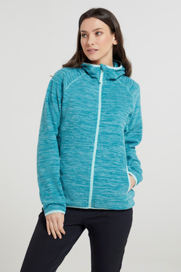 Lleyn Melange II Womens Fleece Hoodie - Teal