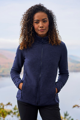 Snowdon Melange II Womens Full-Zip Fleece - Dark Blue