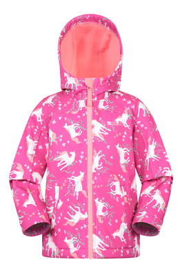 Exodus Kids Printed Water Resistant Softshell Jacket - Pink
