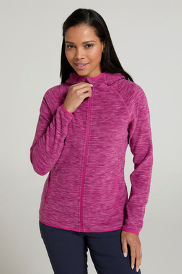 Lleyn Melange II Womens Fleece Hoodie - Berry
