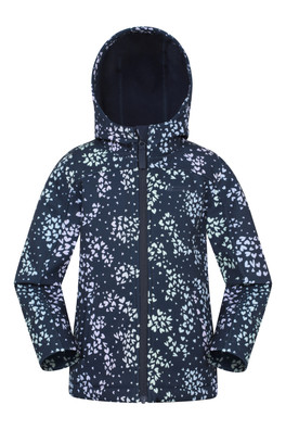 Exodus Kids Printed Water Resistant Softshell Jacket - Pale Pink