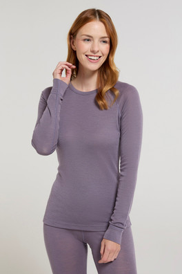 Merino Womens Base Layer Top II - Dusky Purple