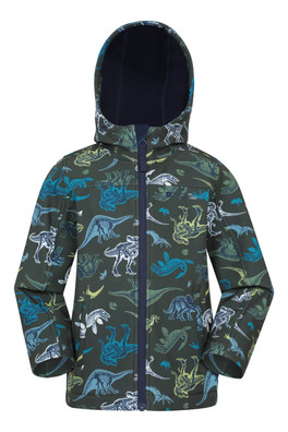 Exodus Kids Printed Water Resistant Softshell Jacket - Dark Green