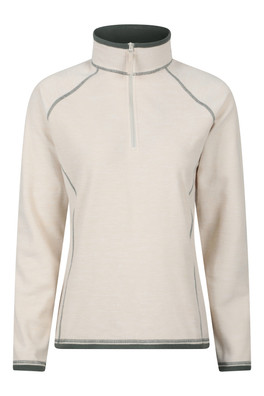 Montana Womens Half-Zip Fleece - Cream