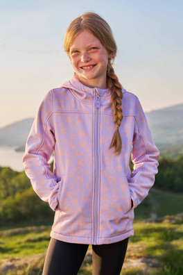 Exodus Kids Printed Water Resistant Softshell Jacket - Light Purple