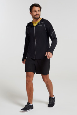 Control Mens Running Hoodie - Black