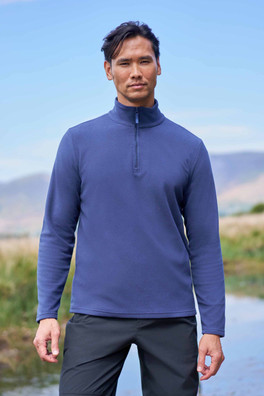 Camber II Mens Half-Zip Fleece - Blue