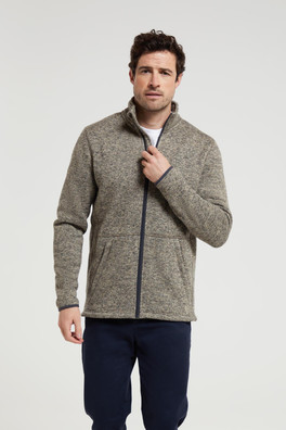 Idris III Mens Full-Zip Fleece - Beige