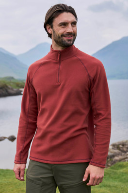 Ashbourne II Mens Half-Zip Fleece - Burgundy