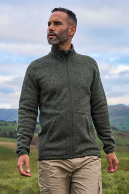 Idris III Mens Full-Zip Fleece - Green