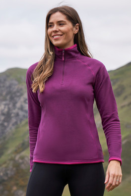 Montana Womens Half-Zip Fleece - Berry