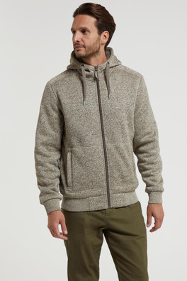 Nevis II Mens Fur Lined Hoodie - Beige