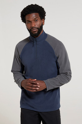 Ashbourne II Mens Half-Zip Fleece - Dark Blue
