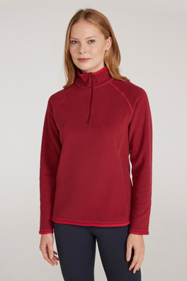 Montana Womens Half-Zip Fleece - Dark Red
