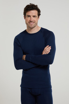 Merino Mens Baselayer Top - Navy