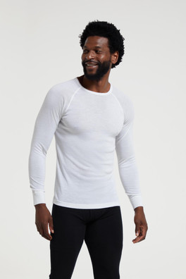 Merino Mens Baselayer Top - White