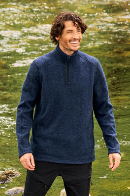 Idris II Mens Half-Zip Fleece - Navy